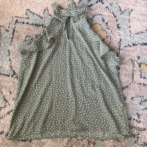 2/$10 Sage Green High Neck Sleeveless Blouse